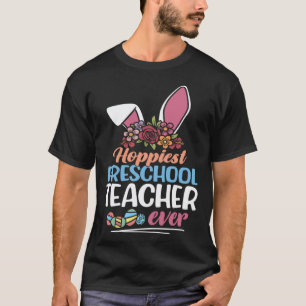 Fröhlichster Vorschullehrer Ever Bunny Ohr Rot Kar T-Shirt