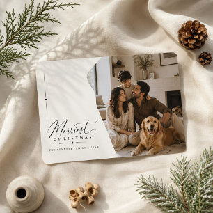 Fröhlichstes Weihnachten Moderne wellige Familienf