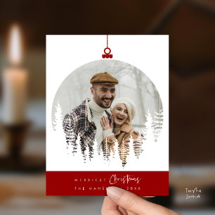 Fröhlichstes Weihnachtsfamilienfoto, Überlagerung  Postkarte