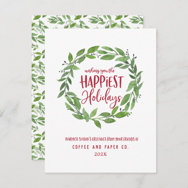 Frohste Ferien Firmenjause Feiertagskarte (Vorne/Hinten)