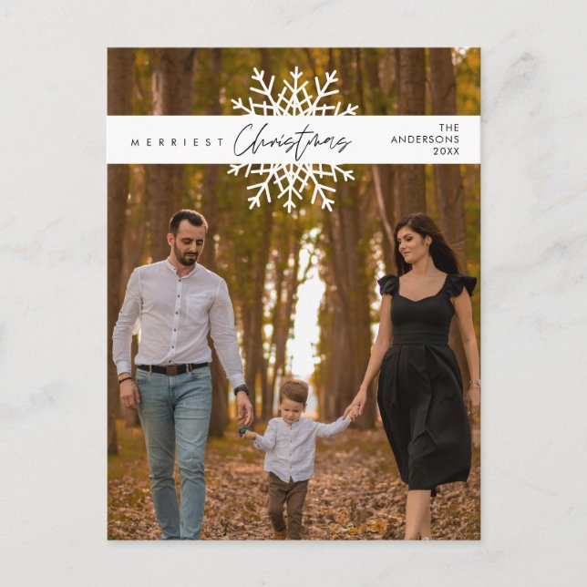 Frohstes Weihnachts-Foto, gemütliches Glück Postkarte (Vorderseite)