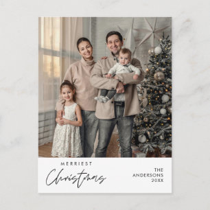Frohstes Weihnachts-Foto, gemütliches Glück Postkarte