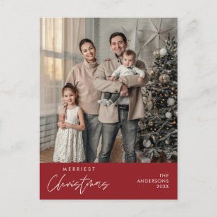 Frohstes Weihnachts-Foto, gemütliches Glück Postkarte