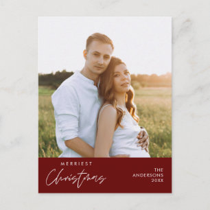 Frohstes Weihnachts-Foto, gemütliches Glück Postkarte