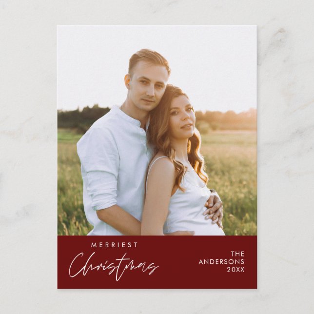 Frohstes Weihnachts-Foto, gemütliches Glück Postkarte (Vorderseite)