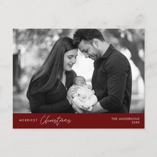 Frohstes Weihnachts-Foto, gemütliches Glück Postkarte (Vorderseite)