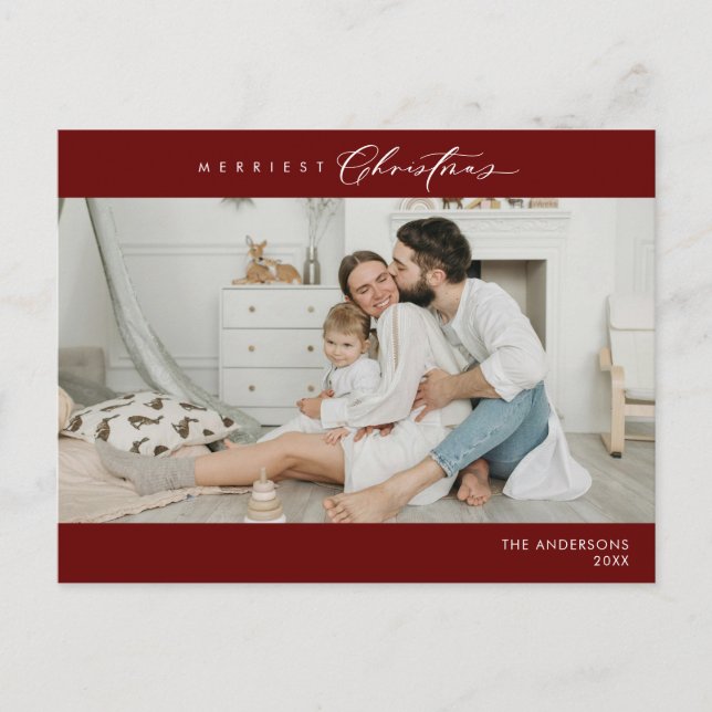 Frohstes Weihnachts-Foto, Winterglücklich Postkarte (Vorderseite)