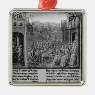 Froissart, das seine Chronik schreibt Silbernes Ornament