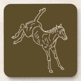 Frolcking Horse Foal - transparente Linie. Getränkeuntersetzer