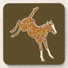 Frolcking Horse Foal - transparente mehrfarbig. Getränkeuntersetzer