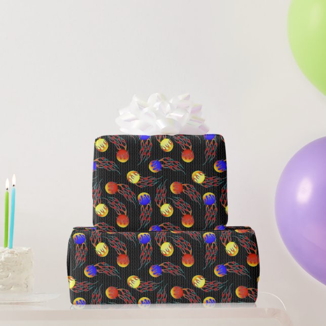 Frolf - Flammen-Datenträger Golf Geschenkpapier (Partygeschenke)
