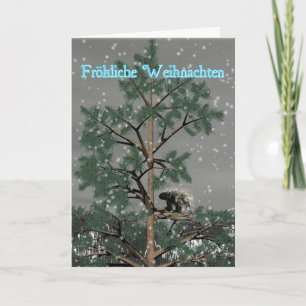 Froliche Weihnachten - Porcupine in einem Kiefernw