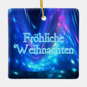 Froliche Weihnachten - Qaanaq - Nordlichter Keramikornament