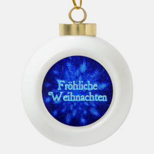 Froliche Weihnachten - Snowburst Keramik Kugel-Ornament