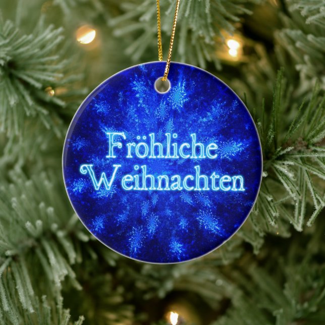 Froliche Weihnachten - Snowburst Keramik Ornament (Baum)