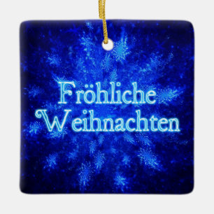 Froliche Weihnachten - Snowburst Keramikornament