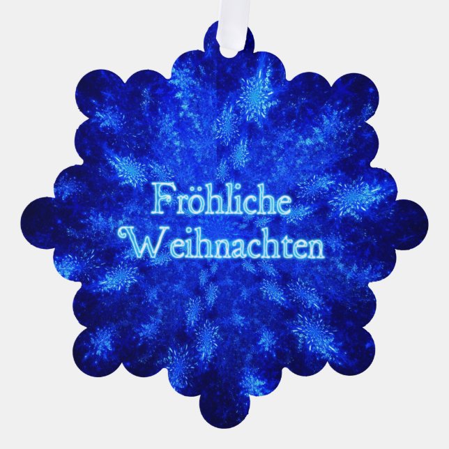 Froliche Weihnachten - Snowburst Ornament Karte (Vorderseite)