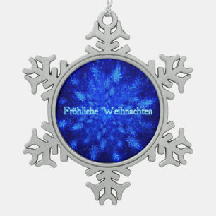 Froliche Weihnachten - Snowburst Schneeflocken Zinn-Ornament