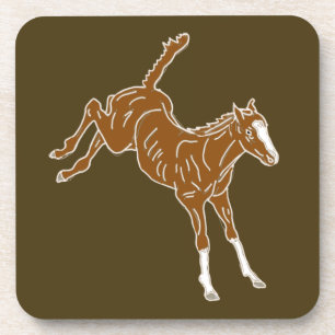 Frolicking Horse Foal - transparent uni-color. Getränkeuntersetzer