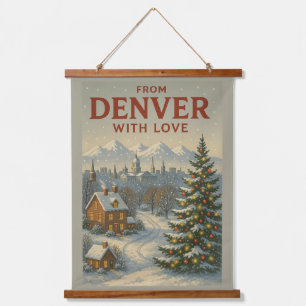 From Denver With Love Holiday  Wandteppich Mit Holzrahmen