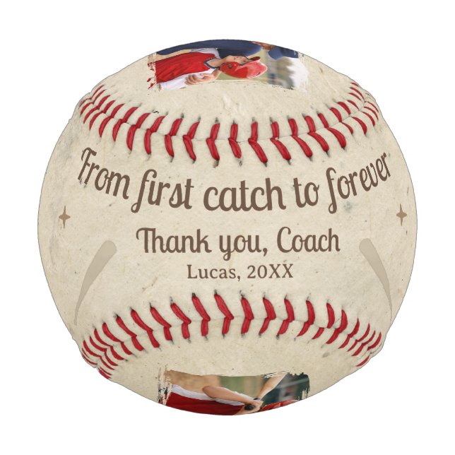 From First Catch to Forever Photo Coach Gift  Baseball (Rückseite)