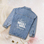 From Miss To Mrs. Wedding Bridal Denim Jacket Jeansjacke<br><div class="desc">The classic denim jacket with a modern "From Miss to Mrs." calligraphy script,  customized with the newlywed bride's last name. The perfect wedding gift and keepsake for the beautiful bride.</div>