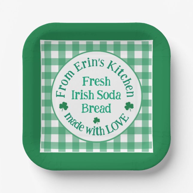 From NAME Kitchen Made with Love Irish Green Check Pappteller (Vorderseite)