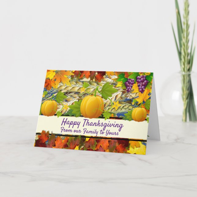 From our Family to Yours, Thanksgiving Karte (Vorderseite)