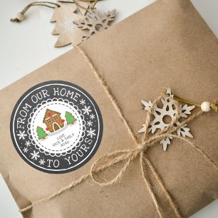 From Our Home To Yours   Festive Christmas Runder Aufkleber