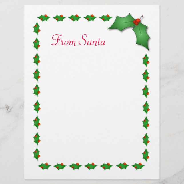 "From Santa" Stationery (Vorderseite)
