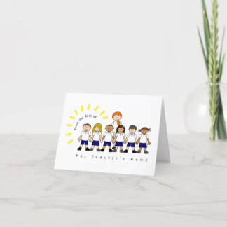 From the Desk of Teacher Cute Personalized Blank Dankeskarte