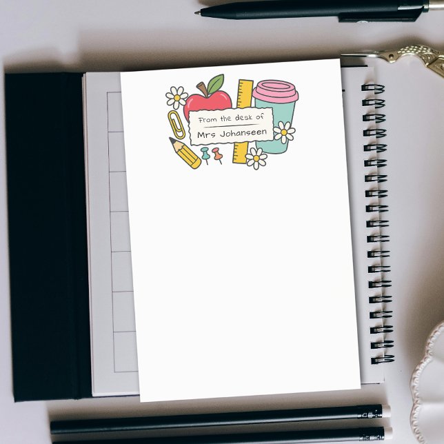 From the Desk of Teacher Cute Personalized Post-it Klebezettel (Von Creator hochgeladen)