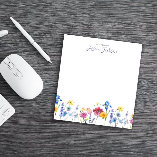 From the Desk of with Beautiful Spring Flowers Notizblock (Von Creator hochgeladen)