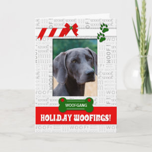 from the Dog Holiday Woofings Pet's Photo Vertical Feiertagskarte