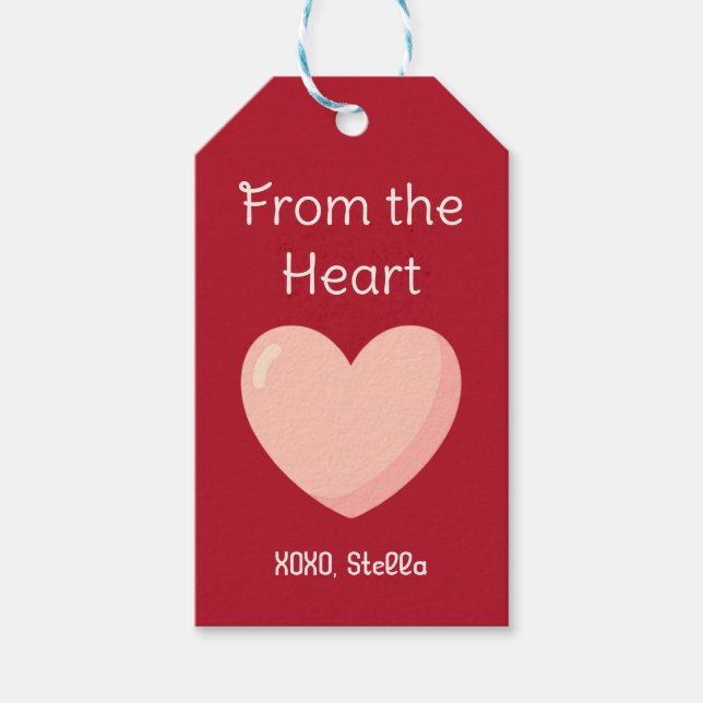 From the Heart Valentine Gift Tag  Geschenkanhänger (Vorderseite)