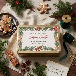From the Kitchen of Christmas Baking Food Label Rechteckiger Aufkleber