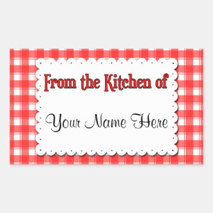 From The Kitchen Of Red White Custom Stickers