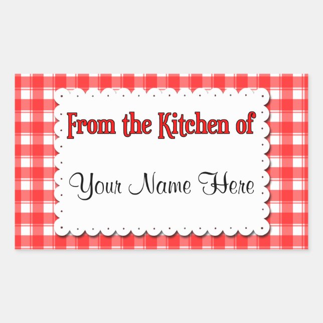 From The Kitchen Of Red White Custom Stickers (Vorderseite)