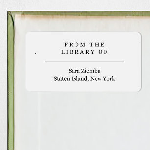 From the Library of Book Adressaufkleber