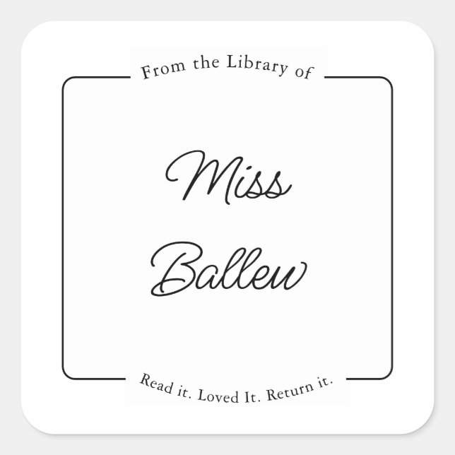 From the Library of Labels, Library Stickers (Vorderseite)