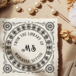 "From the library of" Monogram Library Bookplate Permastempel<br><div class="desc">Make your mark with timeless sophistication. This Victorian-style "From the library of" Monogram Library Bookplate self-inking stamp features the classic phrase “From the Library of” in elegant type. Surrounded by intricate circular filigree and scroll accents, your custom name and monogram take center stage in this ornate bookplate motif. Ideal for...</div>