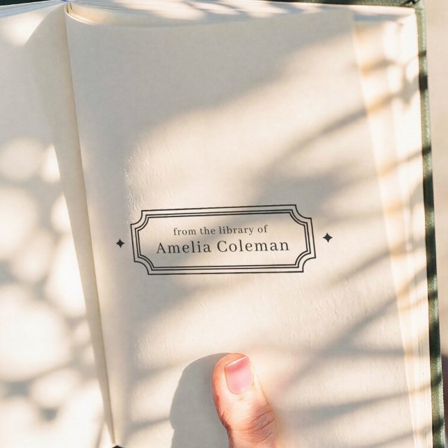 From the Library of Retro Frame Diamonds Book Gummistempel (Von Creator hochgeladen)