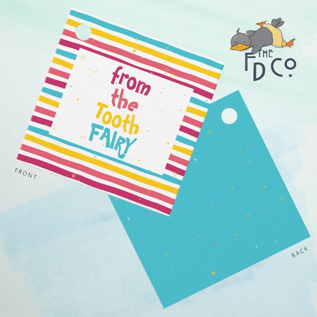 "From Tooth Fairy" Sterne und gestreifte Bonbons Geschenkanhänger (Von Creator hochgeladen)