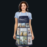 From Us Family Photo Collage We Love You Nana Navy Schürze<br><div class="desc">Customize this From Us Family Photo Collage We Love You Nana Apron holiday gift idea to celebrate friends, family, or one of your favorite people. This personalized gift makes a thoughtful custom Christmas gift. Family and friends will love this From Us Family Photo Collage We Love You Nana Apron personalized...</div>