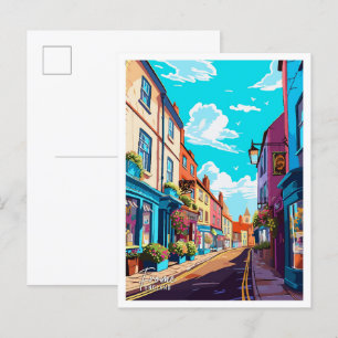 Frome England Art Vintage Travel Illustration Postkarte