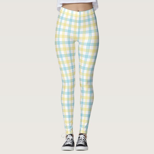 Front and back views of plaid leggings (Vorderseite)