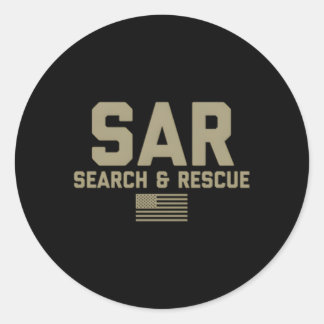 Front Back Search and Rescue American Flag Sar Tee Runder Aufkleber
