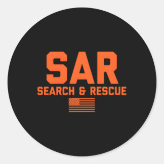 Front Back Search and Rescue American Flag Sar Tee Runder Aufkleber