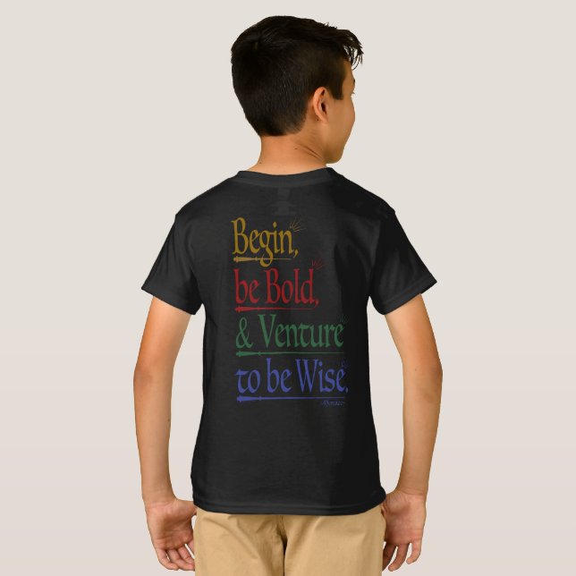 Front & Back - Zauberhorn Zitat Kinder T - Shirt (Schwarz voll)
