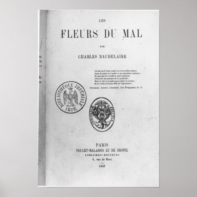 Front Cover, erste Ausgabe von 'Les Fleurs du Poster (Vorne)